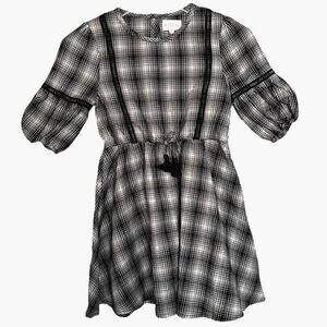 BCBGirls Dress Size 7 Black and White Plaid Tassel